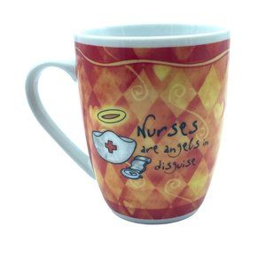 Nurses Are Angels in Disguise Coffee Tea Cup Mug Fine Porcelain 14 oz